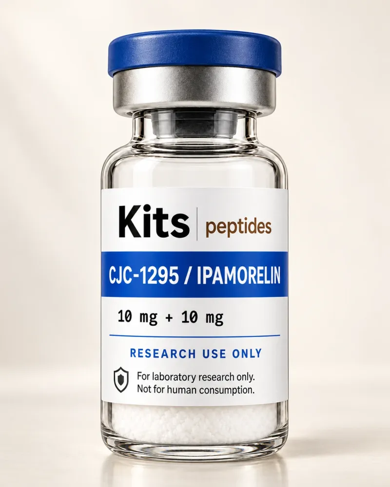 CJC-1295 (no DAC) + Ipamorelin blend, studio photograph